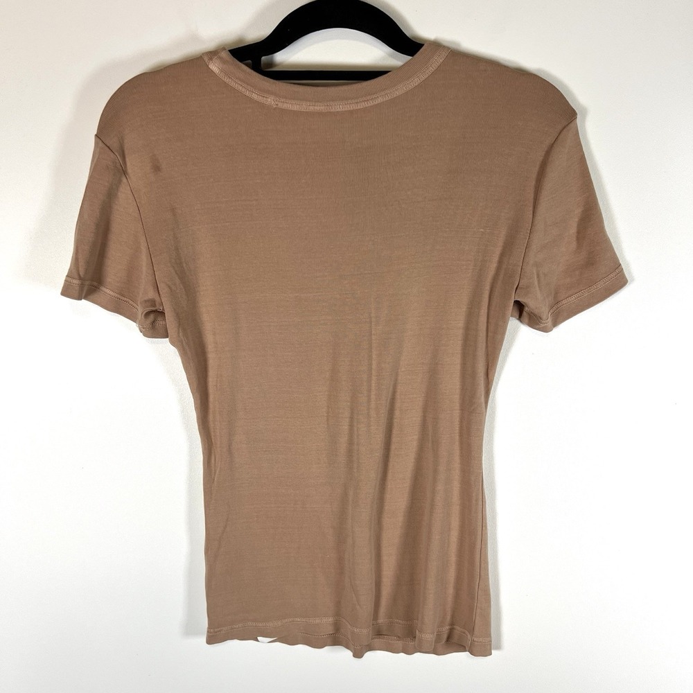 Fabletics Shirt Womens Small Clay Short Sleeve Round Neck Cotton Performance - Picture 6 of 6